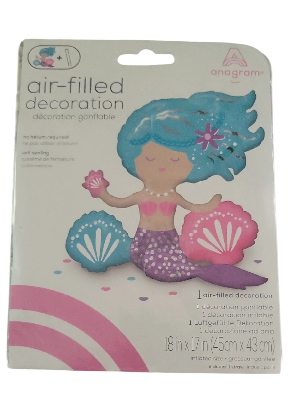 Mermaid Air-Filled Decoration - Blue & Pink
